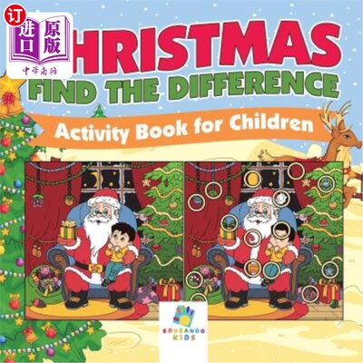 海外直订Christmas Find the Difference Activity Book for Children 圣诞节为孩子们找到不同的活动书