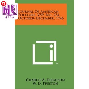 Folklore 194 第234期 December American 1946 No. V59 第59卷 海外直订Journal 234 美国民俗学杂志 October