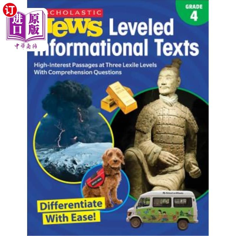 海外直订Scholastic News Leveled Informational Texts: Grade 4: High-Interest Passages Wri 学术新闻级信息文本：4级：