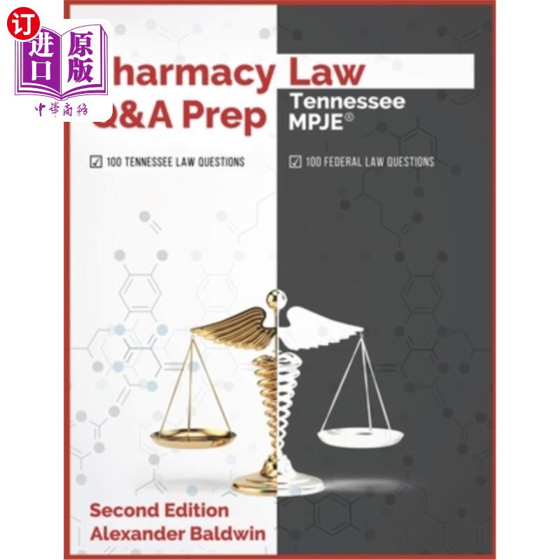 海外直订医药图书Pharmacy Law Q&A Prep: Tennessee MPJE: Second Edition 药房法问答准备:田纳西州MPJE:第二版
