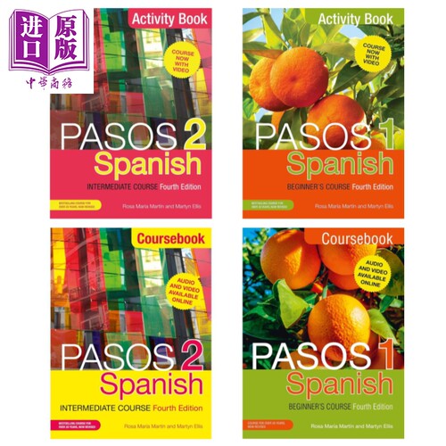 成人西班牙语课程 Pasos 1 2 教材练习册 入门进阶自学 Spanish Beginners Intermediate Coursebook Activity book 【中商原版】