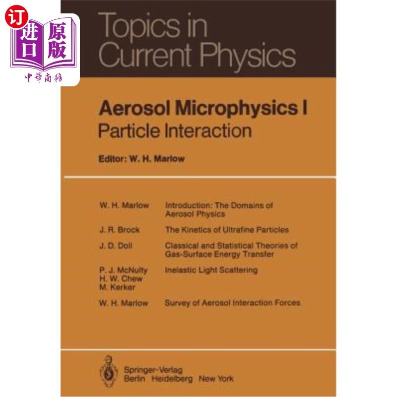 海外直订Aerosol Microphysics I: Particle Interactions 气溶胶微物理Ⅰ：粒子相互作用