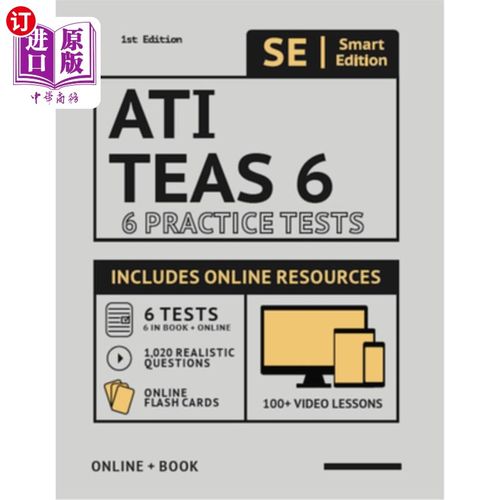 海外直订医药图书Ati Teas 6 Practice Tests Workbook 2020 2nd Edition: 6 Full Length Practice Test Ati茶6实践测试工作