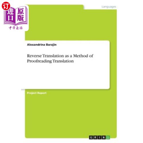 海外直订Rеvеrsе Trаnslаtion as a Method of Proofreading Tr Rе；v&