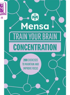 门萨训练你的大脑专注力 英文原版 Mensa Train Your Brain Concentration Gareth Moore 谜题释放心理潜力【中商原版】