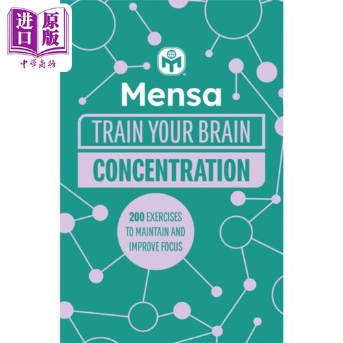门萨训练你的大脑专注力 英文原版 Mensa Train Your Brain Concentration Gareth Moore 谜题释放心理潜力【中商原版】