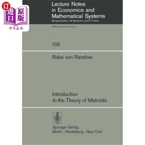 海外直订Introduction to the Theory of Matroids 拟阵星理论导论