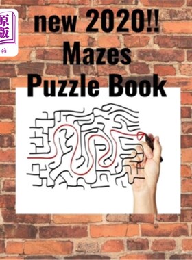 海外直订new 2020!! Mazes Puzzle Book: Challeng your self 新2020年! !迷宫拼图书:挑战你自己