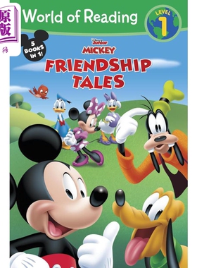 迪士尼阅读世界1级米奇的童话5合1故事World of Reading Disney Junior Mickey Friendship Tale Level 1英文原版【中商原版?