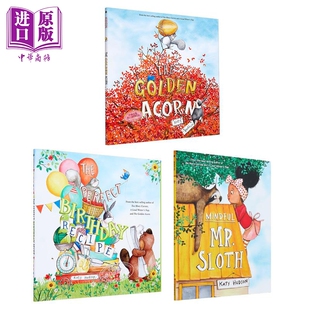 Katy Hudson 儿童故事绘本3册套装 请注意树懒先生Mindful Mr. Sloth 黄金橡子Golden Acorn 英文原版进口图书【中商原版】