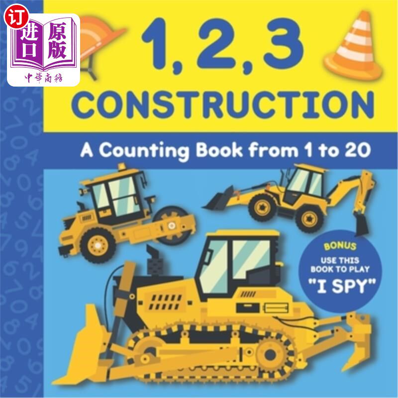海外直订1, 2, 3 Construction: A counting book from 1 to 20 I Spy 1、2、3构造:从1到20的计数书发现