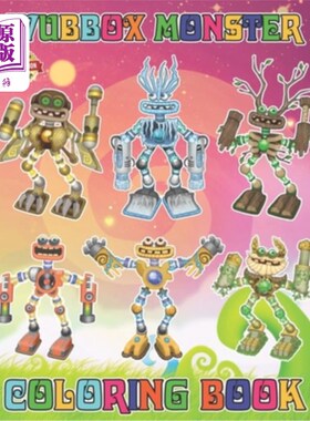 海外直订Wubbox's Monster Coloring Book for Teen Men Women Kid: 50+ Great Coloring Pages  Wubbox的怪物着