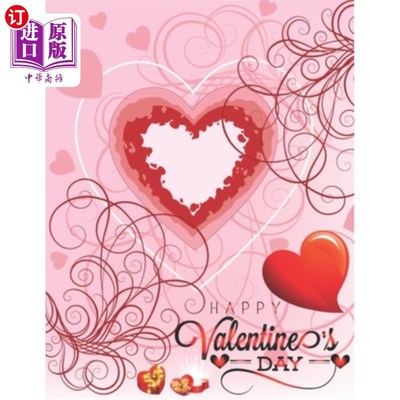 海外直订Happy Valentine's Day: Coloring Book For Adult 情人节快乐：成人彩绘书