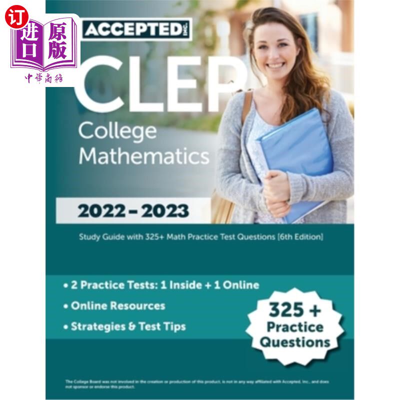 海外直订CLEP College Mathematics 2022-2023: Study Guide with 325+ Math Practice Test Que CLEP大学数学20