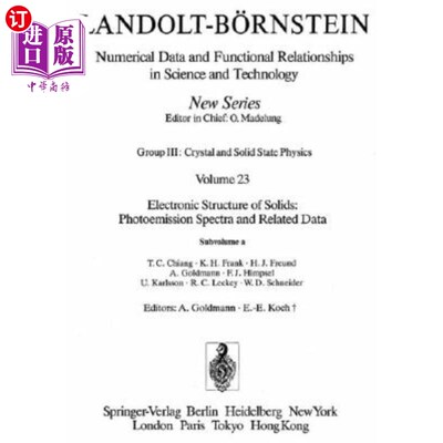 海外直订Electronic Structure of Solids a 固体的电子结构