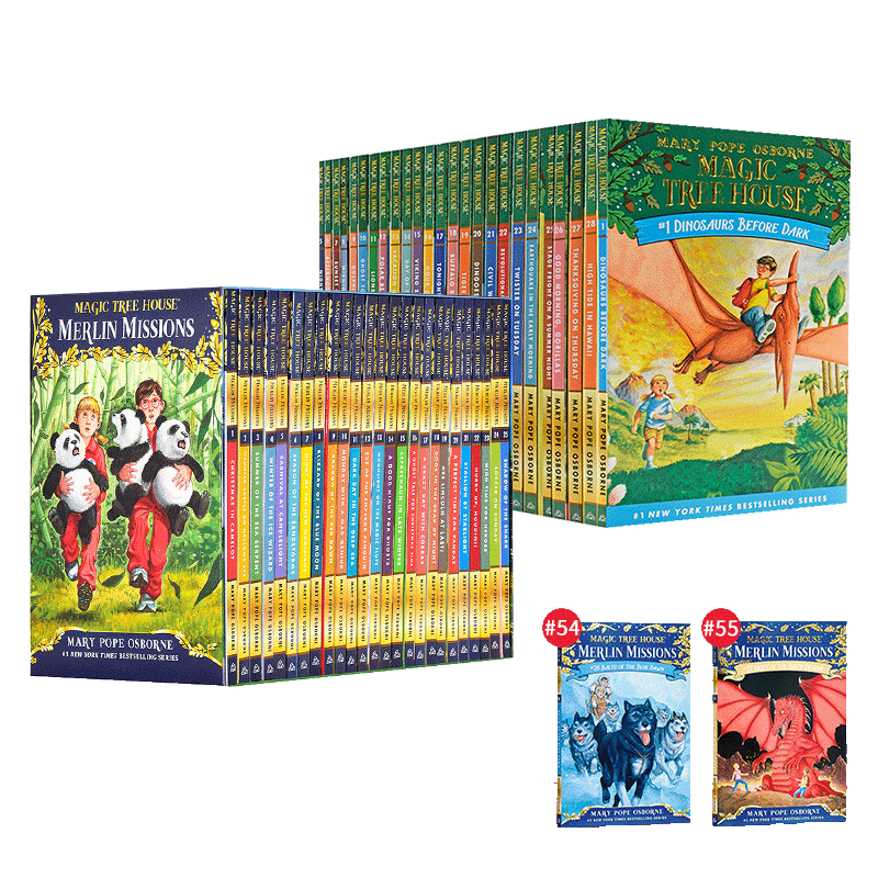 中商原版 神奇树屋英语原版55册全套平装 Magic Tree House Merlin Missions 第一二季梅林的任务 美国中小学 中商树屋英文版