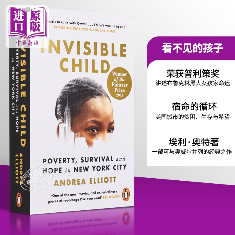 现货 普利策奖原版 看不见的孩子 2022年普利策非小说奖得主 英文原版 Invisible Child Andrea Elliott【中商原版】 书籍/杂志/报纸 社会科学类原版书 原图主图