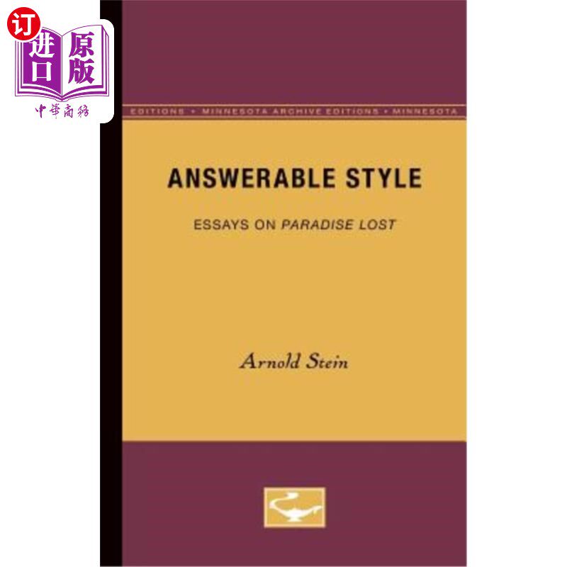海外直订Answerable Style: Essays on Paradise Lost 可回答的风格:关于失乐园的随笔