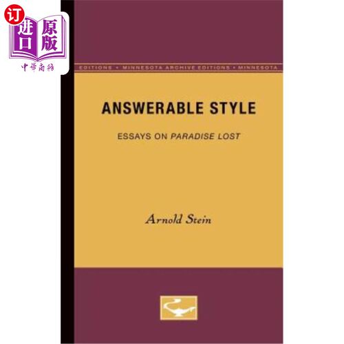 海外直订Answerable Style: Essays on Paradise Lost 可回答的风格:关于失乐园的随笔