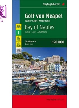 海外直订Bay of Naples - Ischia - Capri - Amalfitana Road... 那不勒斯湾-伊斯基亚-卡普里岛-阿马尔菲塔纳路线图1:50 000