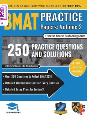 海外直订医药图书BMAT Practice Papers Volume 2: 4 Full Mock Papers, 250 Questions in the style of BMAT实践论文第2卷