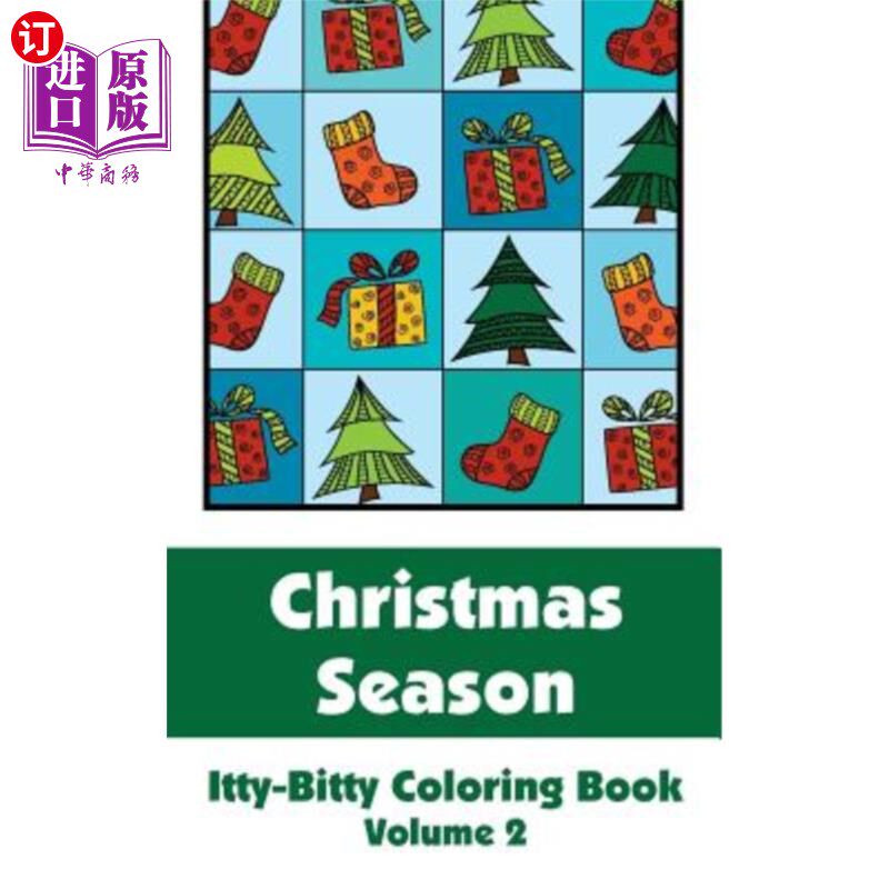 海外直订Christmas Season Itty-Bitty Coloring Book (Volume 2) 圣诞季点涂色书(下册)