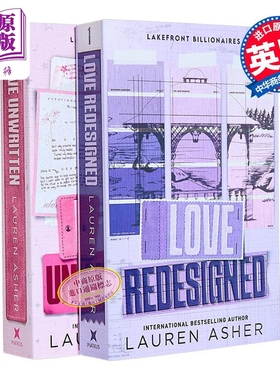 湖畔亿万富翁系列2册 英文原版 Lakefront Billionaires Love Redesigned Love Unwritten Lauren Asher【中商原版】