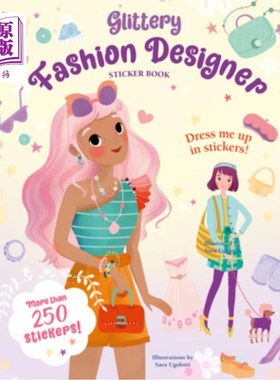 海外直订Glittery Fashion Designer Sticker Book 闪闪发光的时装设计师贴纸书