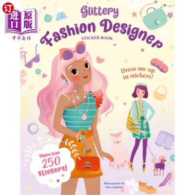 海外直订Glittery Fashion Designer Sticker Book 闪闪发光的时装设计师贴纸书
