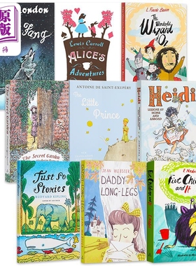 经典儿童文学9册英文原版图书Alma Junior Classics 青少年小说 海蒂 爱丽丝梦游仙境 小王子 绿野仙踪 秘密花园【中商原版】