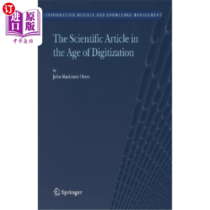 海外直订The Scientific Article in the Age of Digitization 数字化时代的科学文章