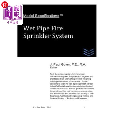 海外直订Model Specifications: Wet Pipe Fire Sprinkler System 型号规格：湿式喷水灭火系统