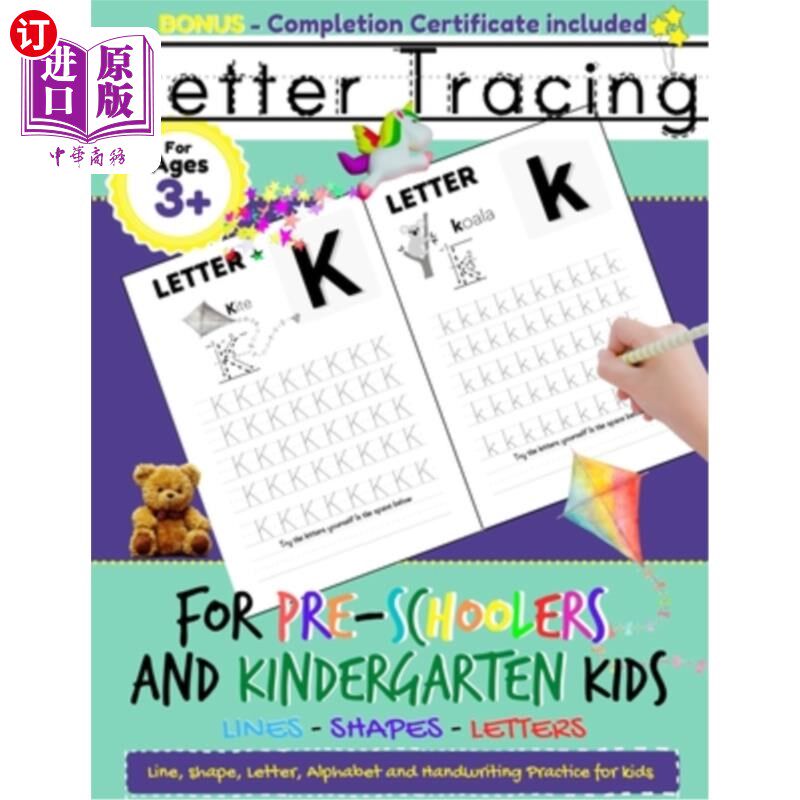 海外直订letter tracing for pre-schoolers and kindergarten kids