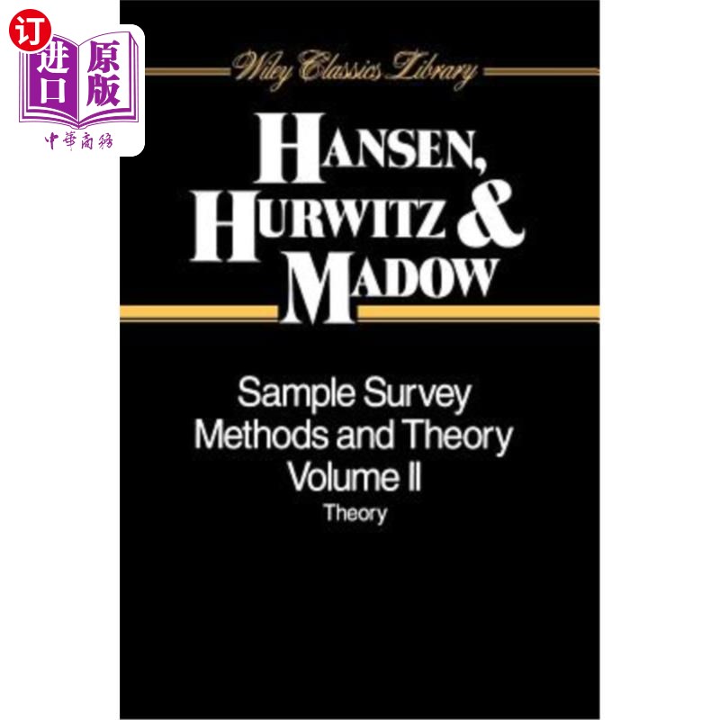 海外直订Sample Survey Methods and Theory, Volume 2: Theory 抽样调查方法与理论,第2卷:理论