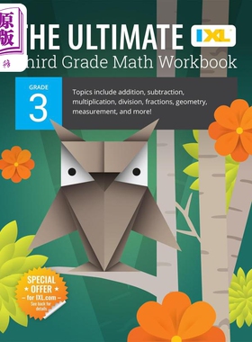 IXL The Ultimate Math Workbook Grade 3 美国IXL教辅 终极数学练习册三年级 英文原版进口图书 小学数学学习【中商原版】