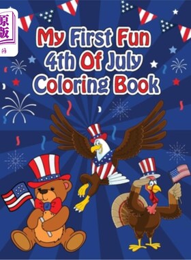 海外直订My First Fun 4th Of July Coloring Book 我的第一本有趣的7月4日涂色书