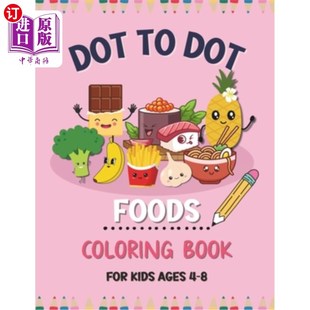 the dot 8岁儿童 puz 适合4 点对点食品 for Dot connect Foods Kids Coloring 海外直订Dot designs Ages Book
