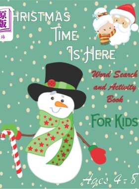 海外直订Christmas Time is Here: Word Search and Activity Book for Kids: Ages 4-8- Includ 圣诞节时间在这里:单词搜索