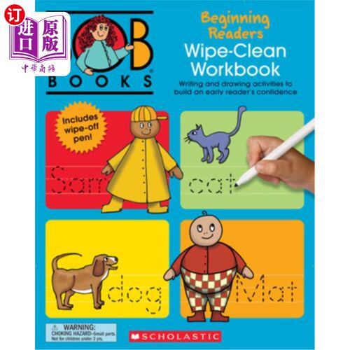 海外直订Bob Books - Wipe-Clean Workbook: Beginning Readers Phonics, Ages 4 and Up, Kinde Bob Books