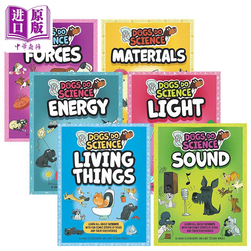 Dogs Do Science 狗狗科学理论6册 英文原版漫画科学 图像小说 Light Living Things Sound Forces Materials【中商原版】