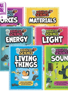 Dogs Do Science 狗狗科学理论6册 英文原版漫画科学 图像小说 Light Living Things Sound Forces Materials【中商原版】