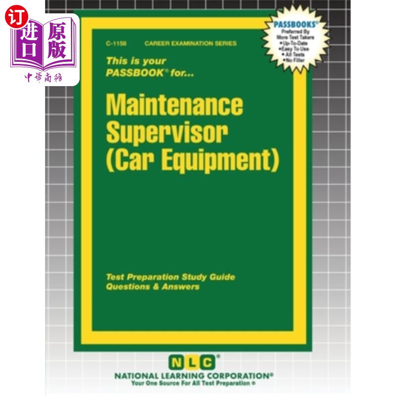 海外直订Maintenance Supervisor (Car Equipment) 维修主管（汽车设备）
