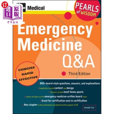海外直订医药图书Emergency Medicine Q&A: Pearls of Wisdom, Third Edition 急诊医学问答:智慧珍珠，第三版