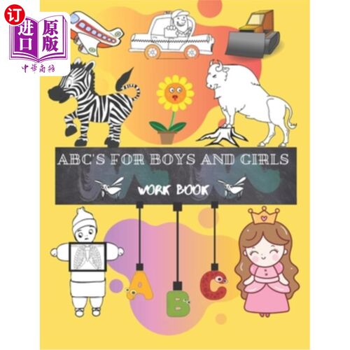 海外直订Abc's for Boys and Girls: Trace Letters Of The Alphabet Preschool Practice Handw Abc的男孩和女孩:痕迹字母的
