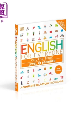 2024新版 DK人人学英语2级初学者课本 DK-English for Everyone Level 2 Beginner course book 英文原版进口图书【中商原版?