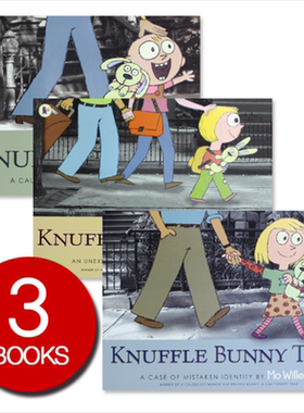 Knuffle bunny Too/Free又来了/再见了，古纳什小兔 三步曲3册 英文原版绘本 名家莫威廉斯 宝宝成长 凯迪克大奖 【中商原版?