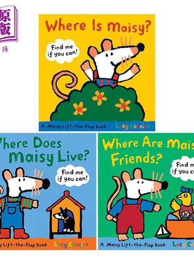 预售 小鼠波波翻翻书 3册 Where Is Maisy小鼠波波在哪里 低幼亲子启蒙故事绘本 纸板书 英文原版 2-6岁 Lucy Cousins【中商原版】