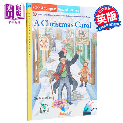 现货 A Christmas Carol 圣诞颂歌 A2级 英式英语 分级读物 Global ELT Graded Reader 配在线音频不含CD