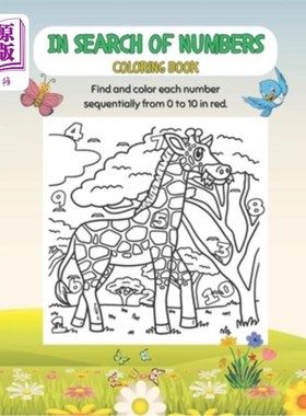 海外直订In search of numbers Coloring Book Find and color each number sequentially from  在搜索数字着色书找到和颜色