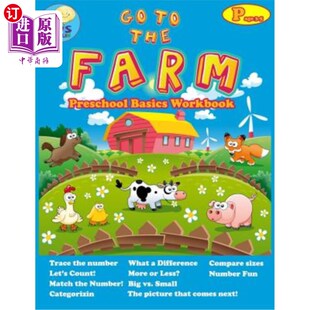 海外直订Go Preschool Math ages basic Workbooks 去农场：3 5岁学龄前儿童 Farm activity for and Activit the
